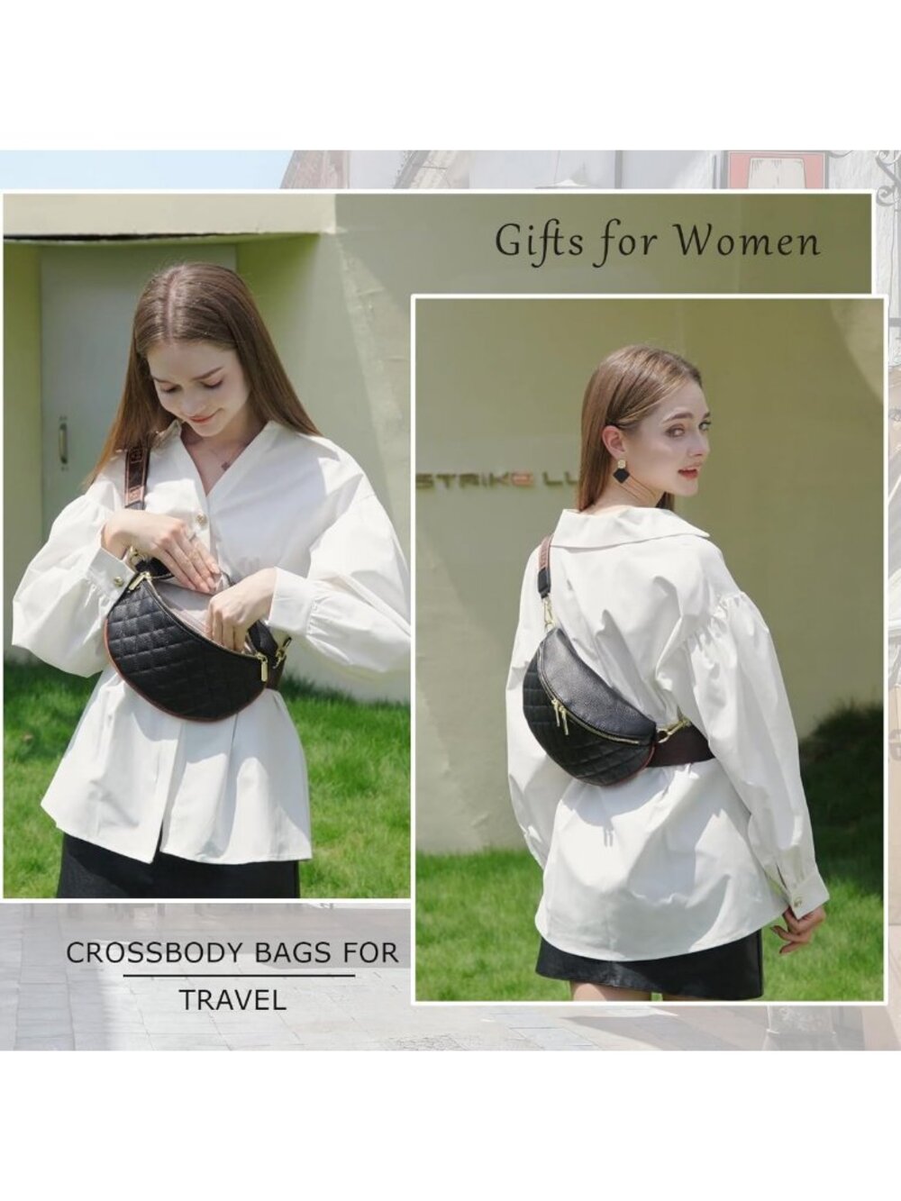 Trendy Small Crossbody Sling Bag for Women - Anti-Theft Leather Fanny Pack for - Picture 2 of 8